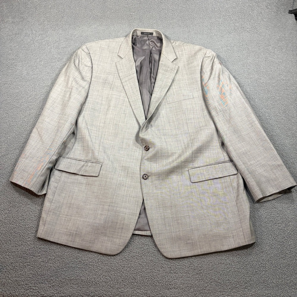 Lauren Ralph Lauren Sport Coat Mens 50L Gray Wool Blend Two Button Blazer Jacket